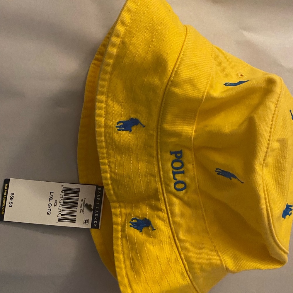 polo ralph lauren " all over print" bucket hat l/xl